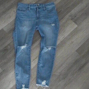 MADEWELL CURVY HIGH RISE SKINNY JEANS SOFT STRETCHY SZ 33 flawed